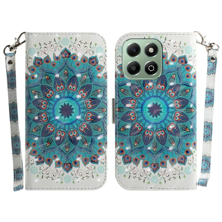 For Honor X6b 4G Stand Case Pattern Printing Leather Wallet Phone Cover