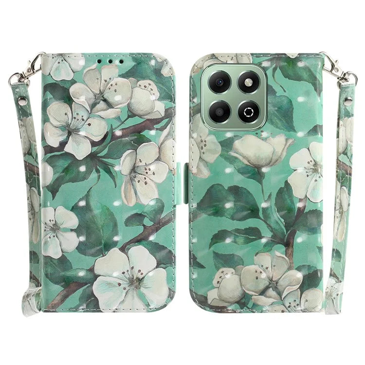 For Honor X6b 4G Stand Case Pattern Printing Leather Wallet Phone Cover