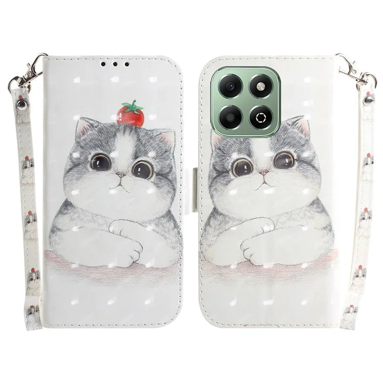 For Honor X6b 4G Stand Case Pattern Printing Leather Wallet Phone Cover