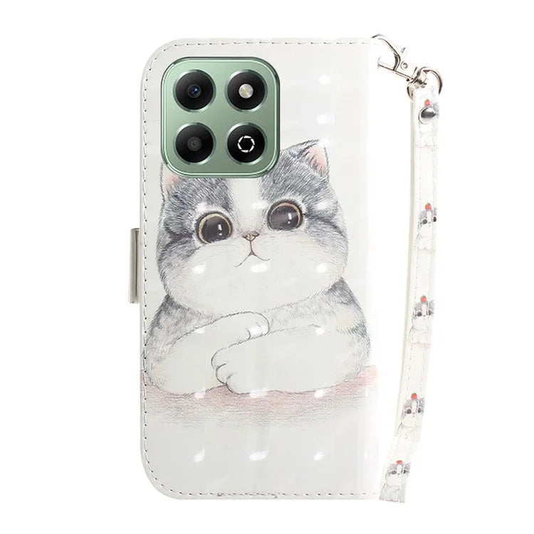 For Honor X6b 4G Stand Case Pattern Printing Leather Wallet Phone Cover