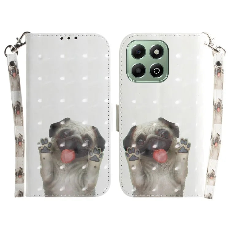 For Honor X6b 4G Stand Case Pattern Printing Leather Wallet Phone Cover