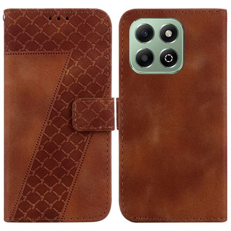 For Honor X6b 4G Case 7-Shaped Pattern Imprint Stand Leather Phone Cover