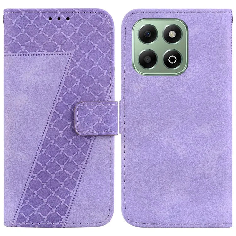 For Honor X6b 4G Case 7-Shaped Pattern Imprint Stand Leather Phone Cover