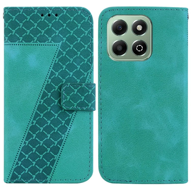 For Honor X6b 4G Case 7-Shaped Pattern Imprint Stand Leather Phone Cover