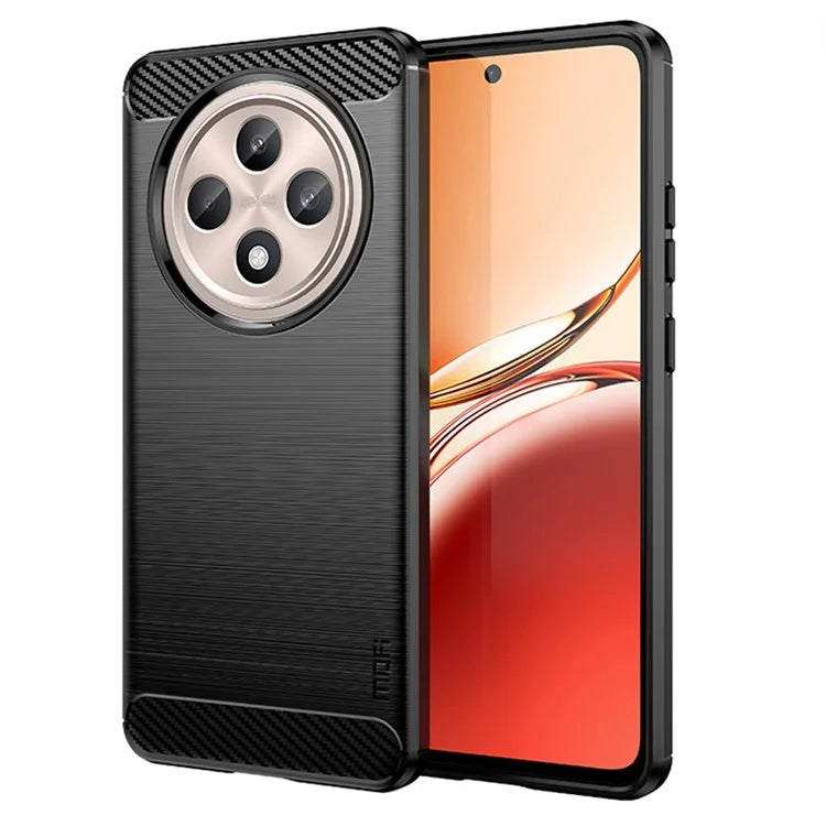 MOFI JK TPU Series-1 For Oppo Reno12 F 4G / 5G Case Carbon Fiber Texture TPU Soft Phone Cover