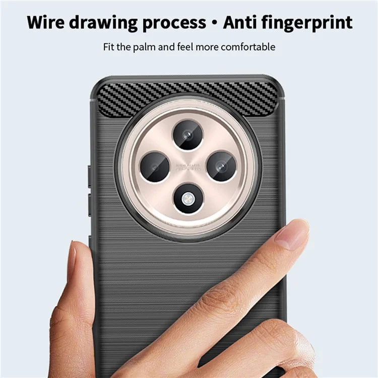 MOFI JK TPU Series-1 For Oppo Reno12 F 4G / 5G Case Carbon Fiber Texture TPU Soft Phone Cover