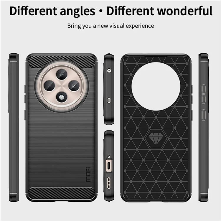 MOFI JK TPU Series-1 For Oppo Reno12 F 4G / 5G Case Carbon Fiber Texture TPU Soft Phone Cover