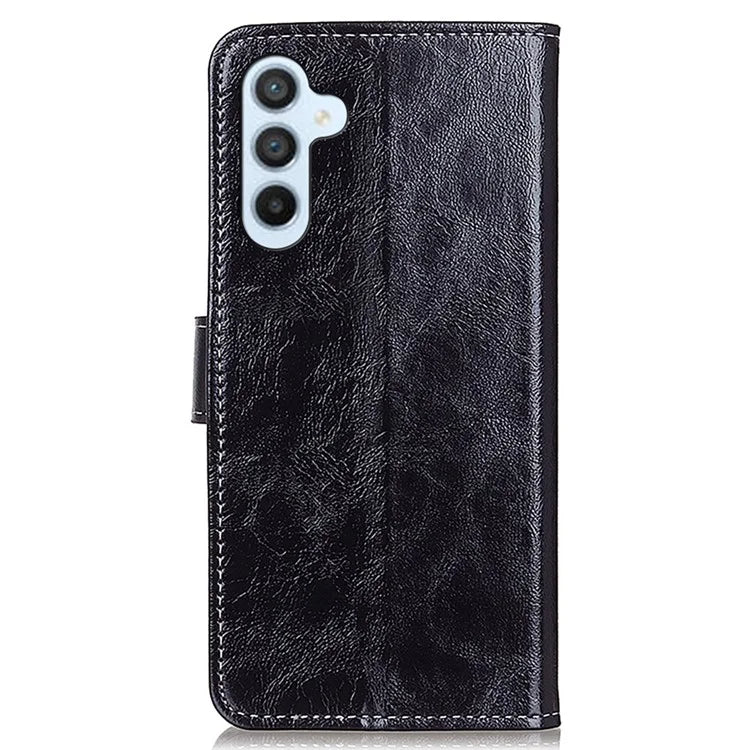 For Samsung Galaxy M35 5G Case Crazy Horse Texture Leather Phone Wallet Cover