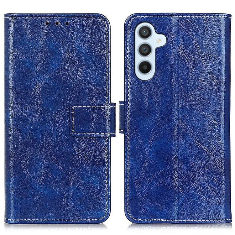 For Samsung Galaxy M35 5G Case Crazy Horse Texture Leather Phone Wallet Cover