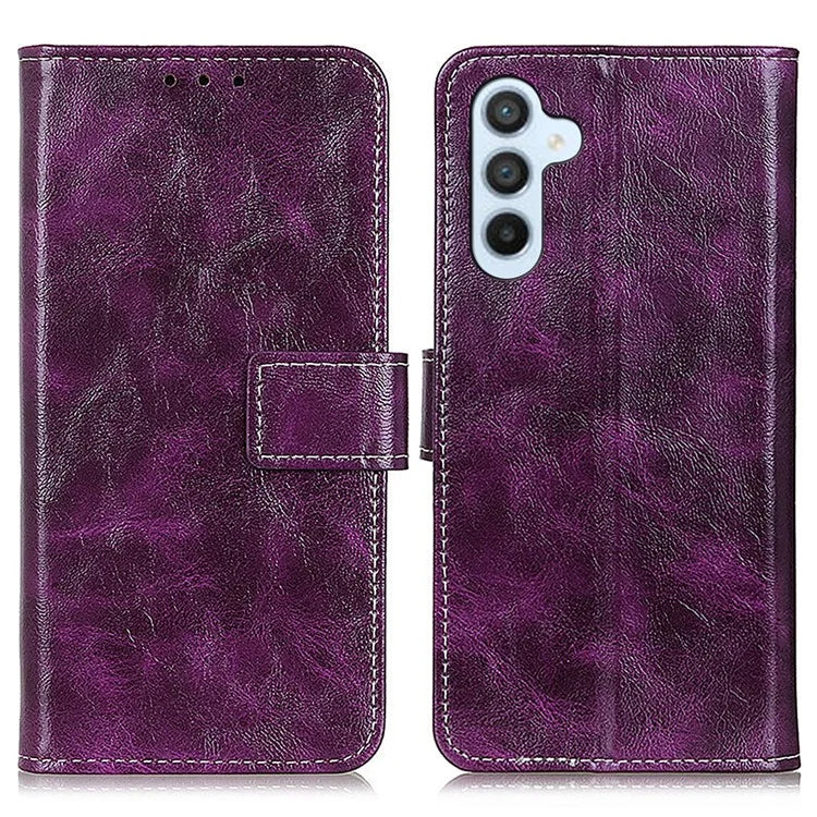 For Samsung Galaxy M35 5G Case Crazy Horse Texture Leather Phone Wallet Cover