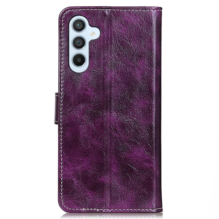 For Samsung Galaxy M35 5G Case Crazy Horse Texture Leather Phone Wallet Cover