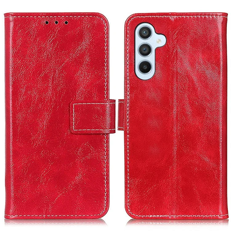For Samsung Galaxy M35 5G Case Crazy Horse Texture Leather Phone Wallet Cover