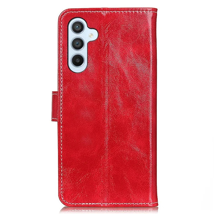 For Samsung Galaxy M35 5G Case Crazy Horse Texture Leather Phone Wallet Cover