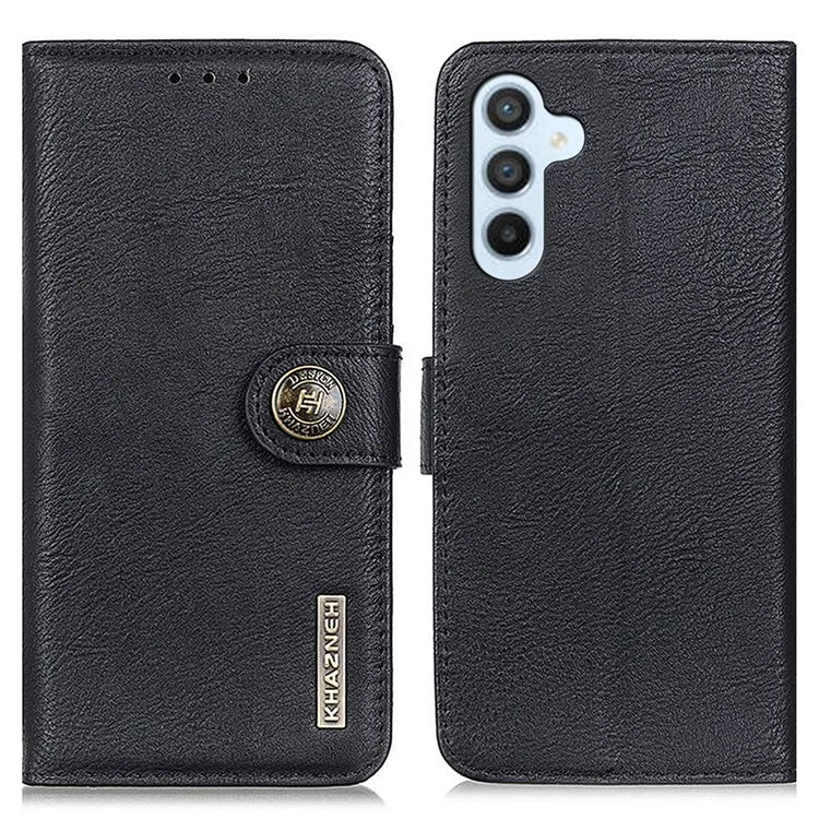 KHAZNEH For Samsung Galaxy M35 5G Wallet Case Cowhide Texture Leather Flip Phone Cover