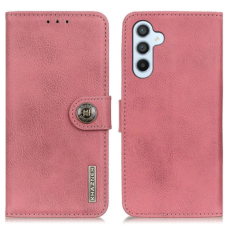 KHAZNEH For Samsung Galaxy M35 5G Wallet Case Cowhide Texture Leather Flip Phone Cover