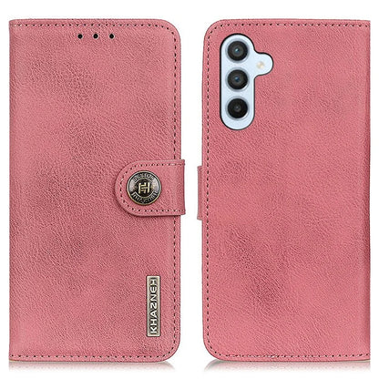 KHAZNEH For Samsung Galaxy M35 5G Wallet Case Cowhide Texture Leather Flip Phone Cover