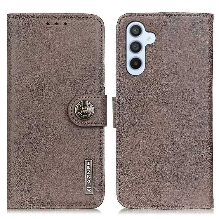 KHAZNEH For Samsung Galaxy M35 5G Wallet Case Cowhide Texture Leather Flip Phone Cover
