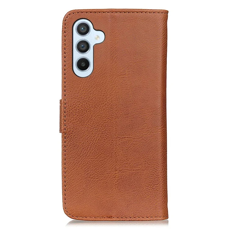 KHAZNEH For Samsung Galaxy M35 5G Wallet Case Cowhide Texture Leather Flip Phone Cover