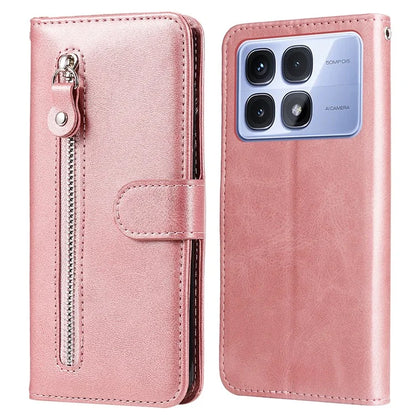 For Xiaomi Redmi K70 Ultra Case Zipper Wallet Calf Texture PU Leather Phone Cover