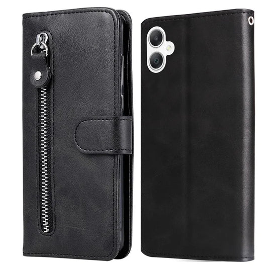 For Samsung Galaxy A06 Case Zipper Wallet Calf Texture PU Leather Phone Cover