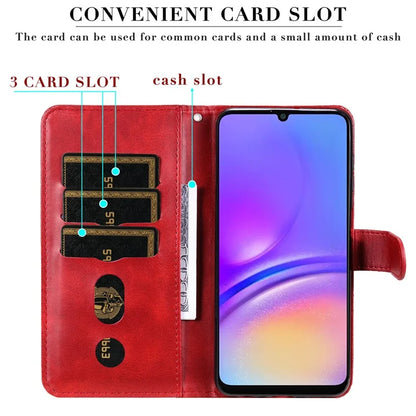 For Samsung Galaxy A06 Case Zipper Wallet Calf Texture PU Leather Phone Cover