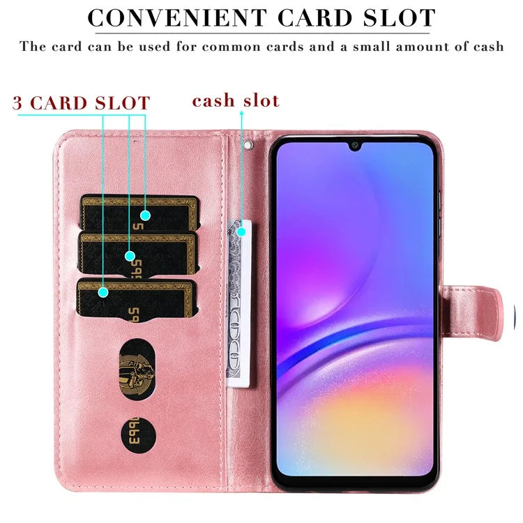 For Samsung Galaxy A06 Case Zipper Wallet Calf Texture PU Leather Phone Cover