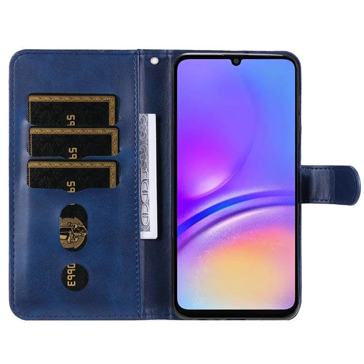 For Samsung Galaxy A06 Case Zipper Wallet Calf Texture PU Leather Phone Cover
