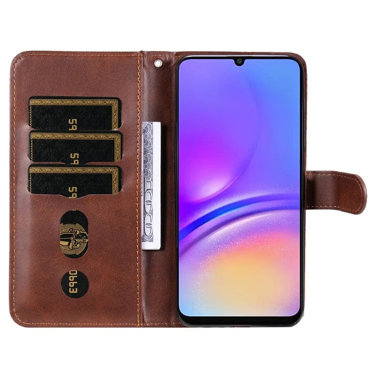 For Samsung Galaxy A06 Case Zipper Wallet Calf Texture PU Leather Phone Cover
