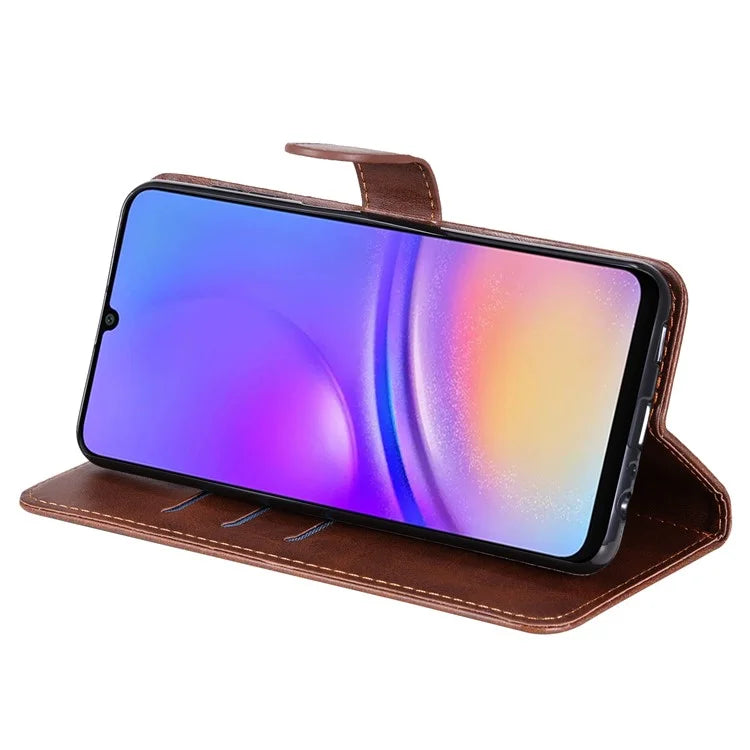 For Samsung Galaxy A06 Case Zipper Wallet Calf Texture PU Leather Phone Cover