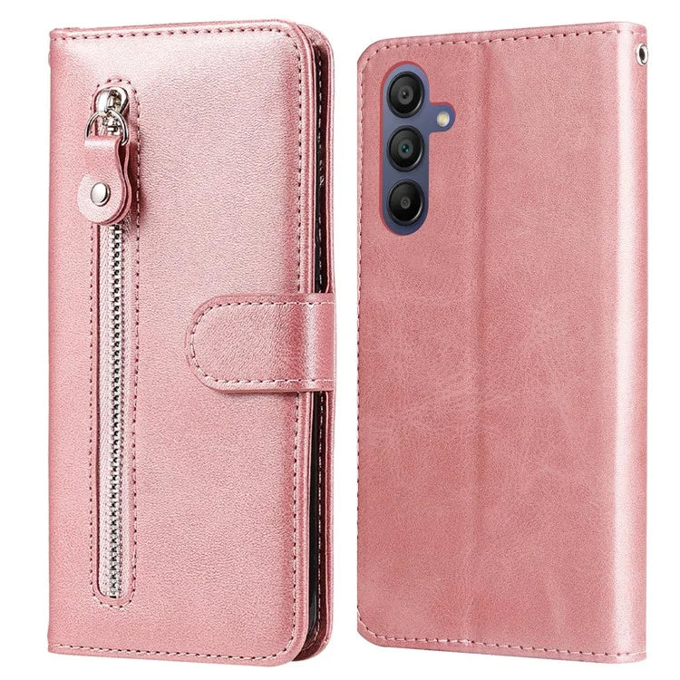 For Samsung Galaxy A16 5G Case Zipper Wallet Calf Texture PU Leather Phone Cover