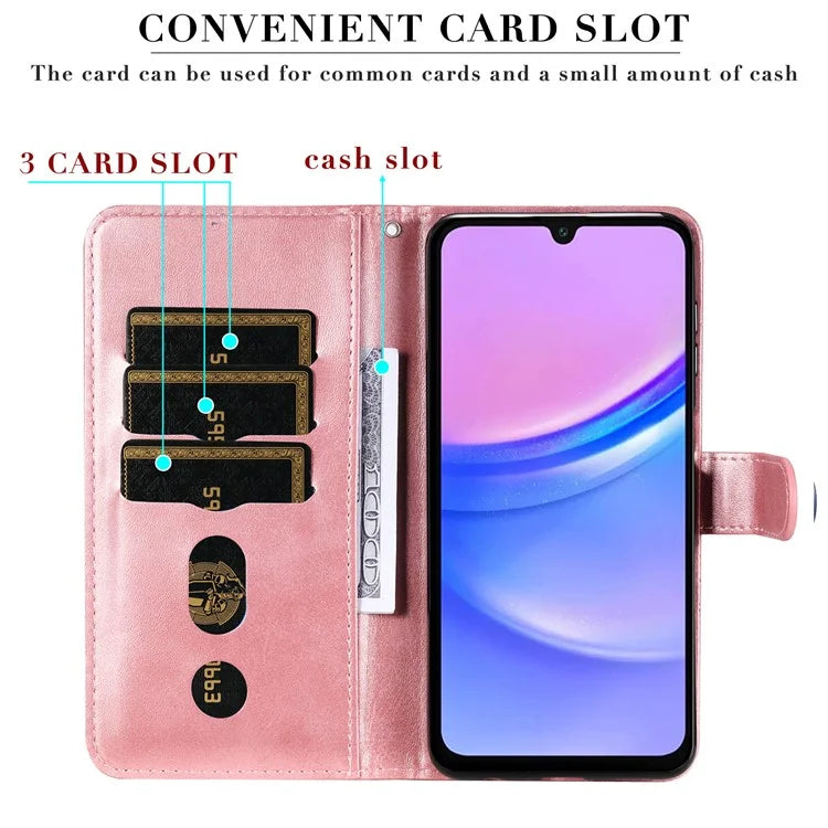 For Samsung Galaxy A16 5G Case Zipper Wallet Calf Texture PU Leather Phone Cover
