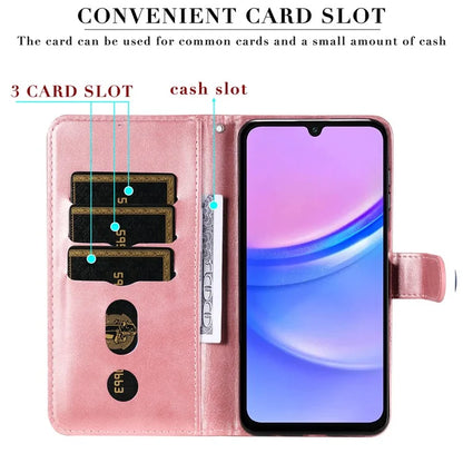 For Samsung Galaxy A16 5G Case Zipper Wallet Calf Texture PU Leather Phone Cover