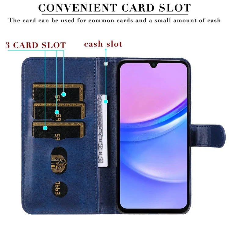 For Samsung Galaxy A16 5G Case Zipper Wallet Calf Texture PU Leather Phone Cover