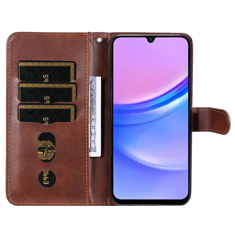 For Samsung Galaxy A16 5G Case Zipper Wallet Calf Texture PU Leather Phone Cover