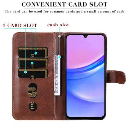 For Samsung Galaxy A16 5G Case Zipper Wallet Calf Texture PU Leather Phone Cover