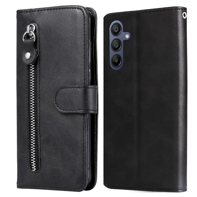 For Samsung Galaxy A16 5G Case Zipper Wallet Calf Texture PU Leather Phone Cover