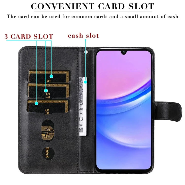 For Samsung Galaxy A16 5G Case Zipper Wallet Calf Texture PU Leather Phone Cover