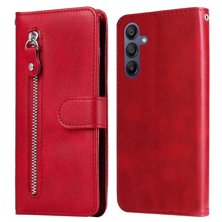 For Samsung Galaxy A16 5G Case Zipper Wallet Calf Texture PU Leather Phone Cover