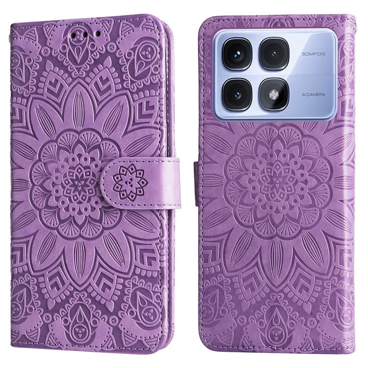 For Xiaomi Redmi K70 Ultra Case Sunflower Imprint Leather Wallet Phone Cover
