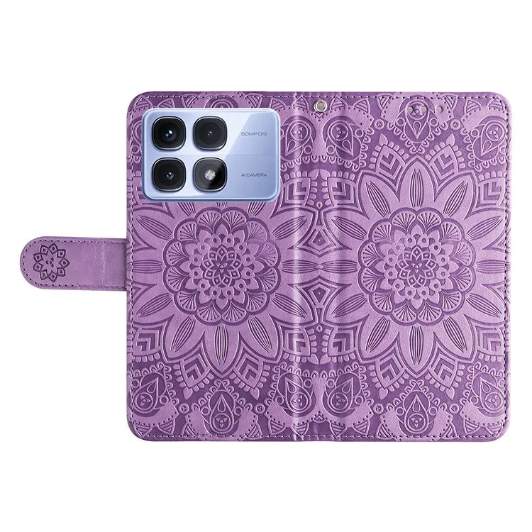 For Xiaomi Redmi K70 Ultra Case Sunflower Imprint Leather Wallet Phone Cover