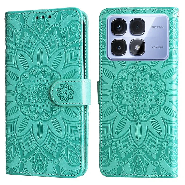 For Xiaomi Redmi K70 Ultra Case Sunflower Imprint Leather Wallet Phone Cover