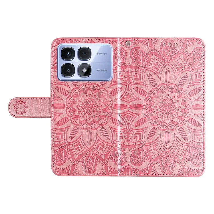 For Xiaomi Redmi K70 Ultra Case Sunflower Imprint Leather Wallet Phone Cover