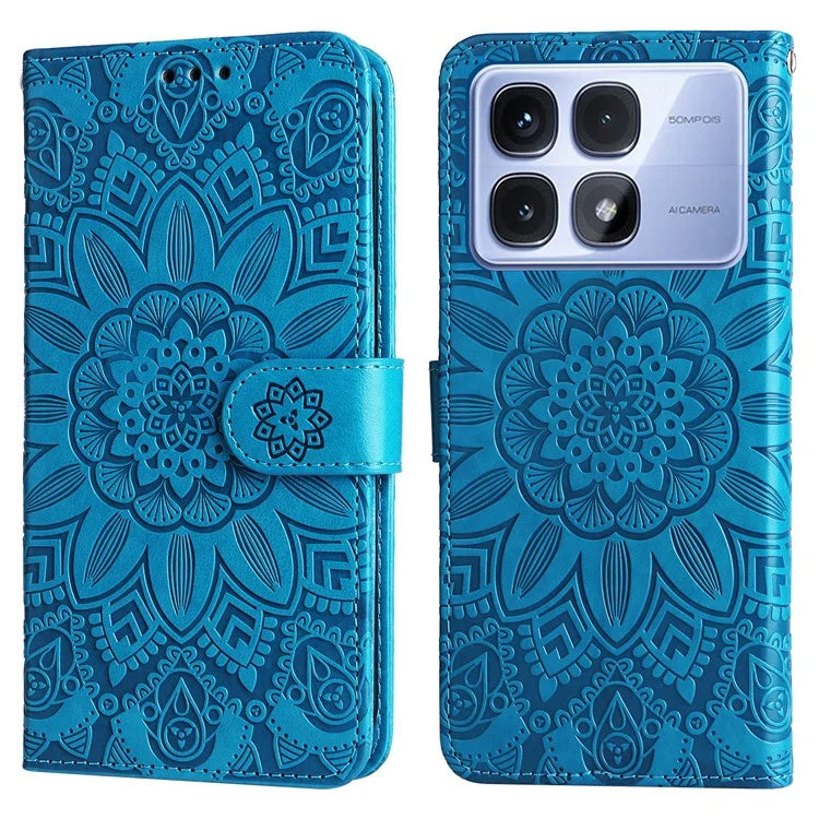 For Xiaomi Redmi K70 Ultra Case Sunflower Imprint Leather Wallet Phone Cover
