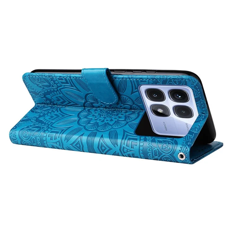 For Xiaomi Redmi K70 Ultra Case Sunflower Imprint Leather Wallet Phone Cover