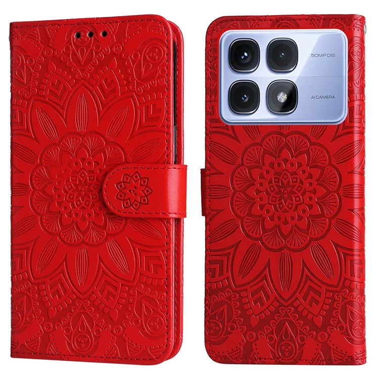 For Xiaomi Redmi K70 Ultra Case Sunflower Imprint Leather Wallet Phone Cover