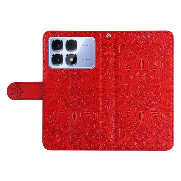 For Xiaomi Redmi K70 Ultra Case Sunflower Imprint Leather Wallet Phone Cover