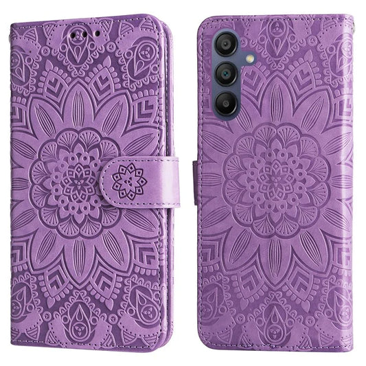 For Samsung Galaxy A16 5G Case Sunflower Imprint Leather Wallet Phone Cover