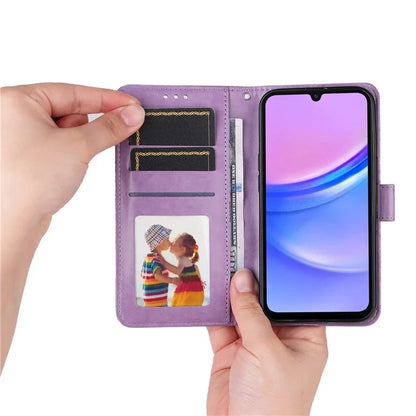 For Samsung Galaxy A16 5G Case Sunflower Imprint Leather Wallet Phone Cover