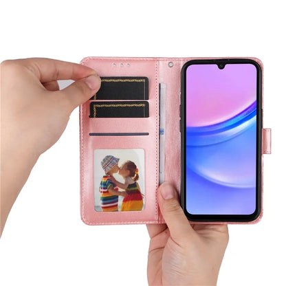 For Samsung Galaxy A16 5G Case Sunflower Imprint Leather Wallet Phone Cover