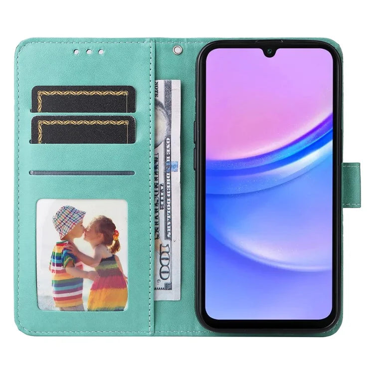 For Samsung Galaxy A16 5G Case Sunflower Imprint Leather Wallet Phone Cover